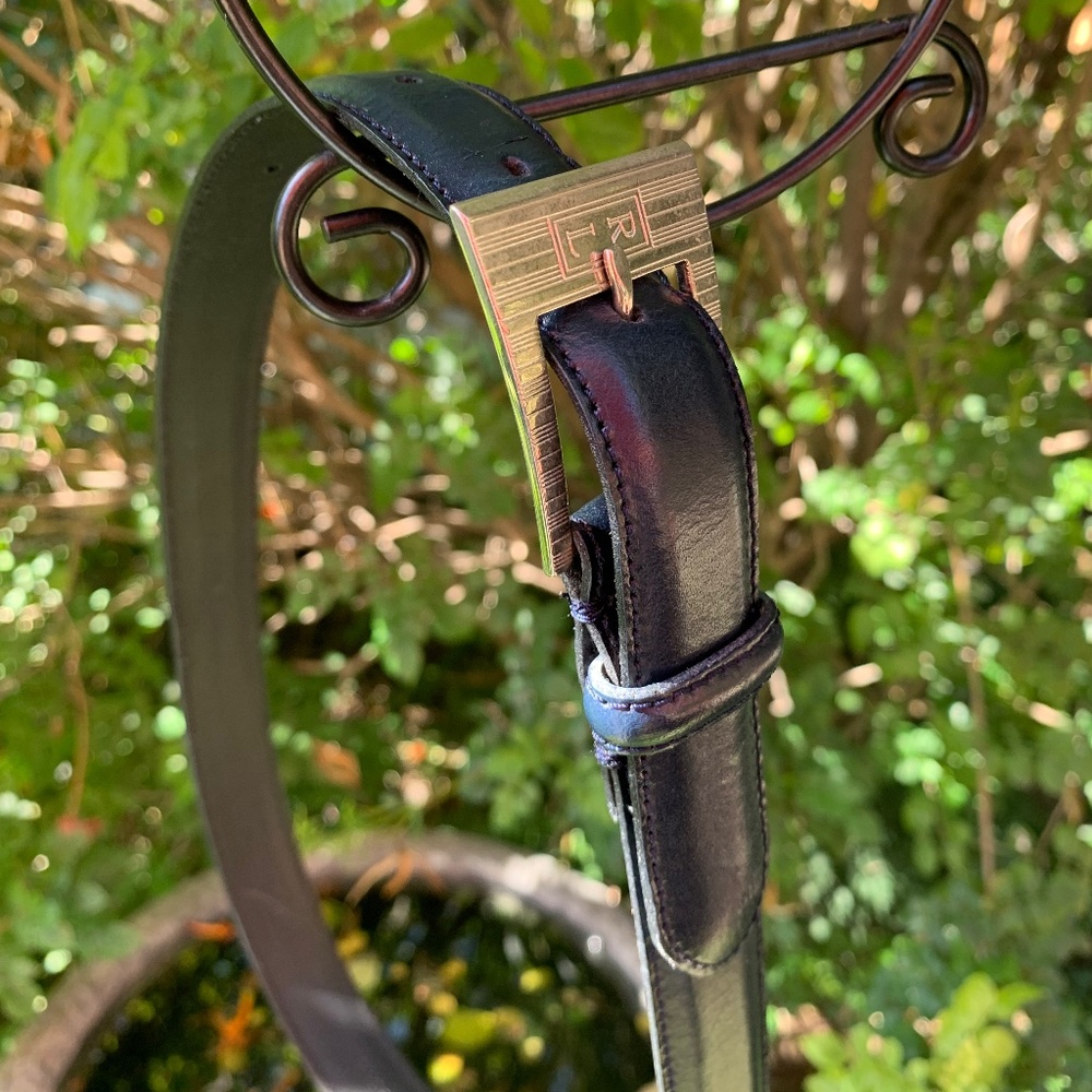 Vintage Ralph Lauren Navy Leather Belt
